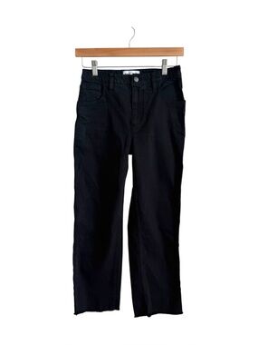 Aritzia TNA 90s Camden Pant Black Cotton Twill Straight Leg Size 2